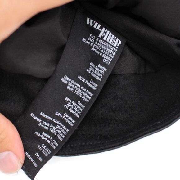 Aritzia Wilfred Free Black Asymmetric Zip Faux Leather Trim Jacket size XXS 2XS - Picture 6 of 6